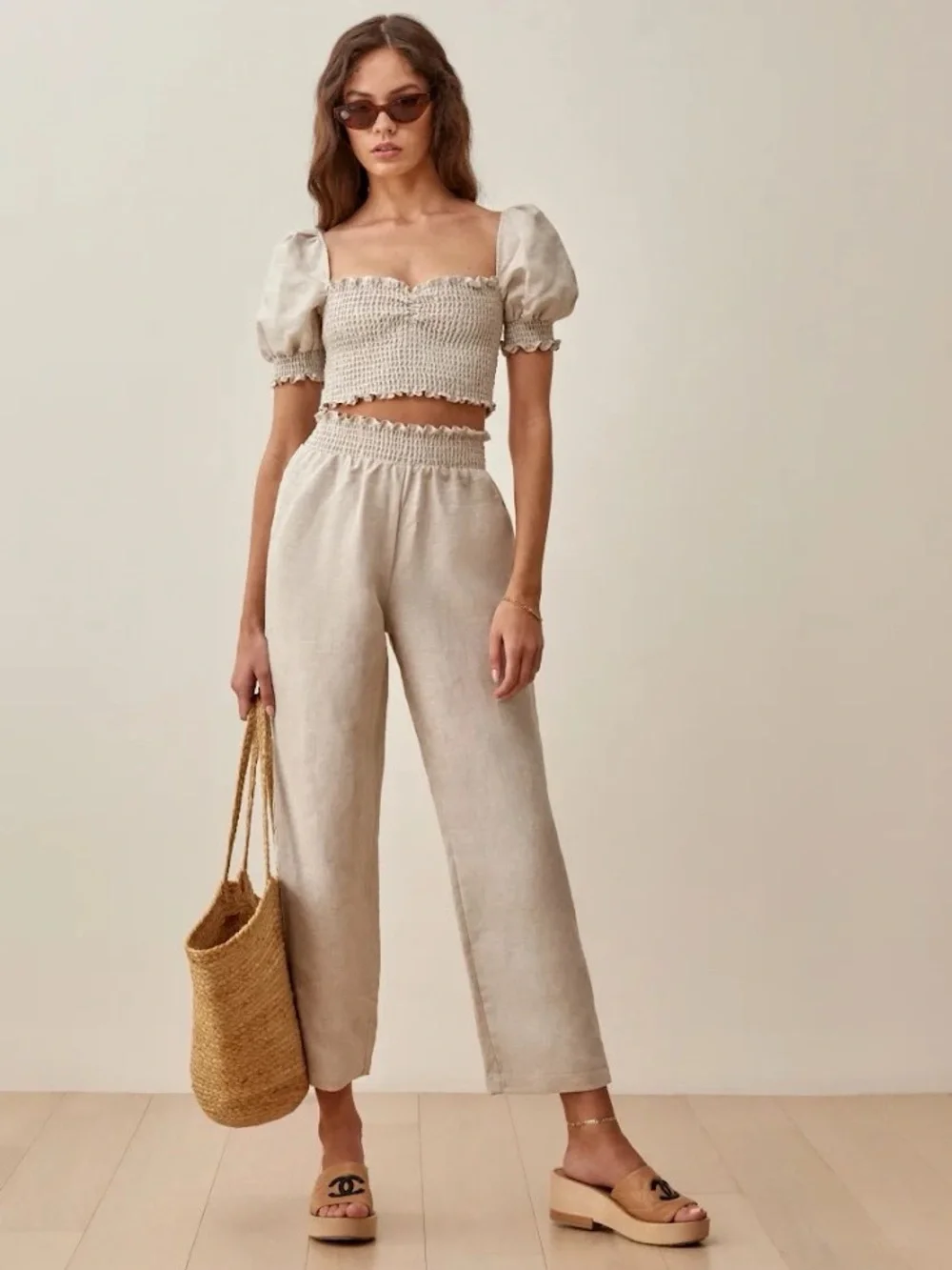Reformation Mora Linen Top & Pants Set